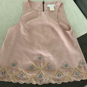 Pink MM Couture Beaded Tank